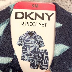 DKNY Navy and White Patterned 2 Piece Set 9M